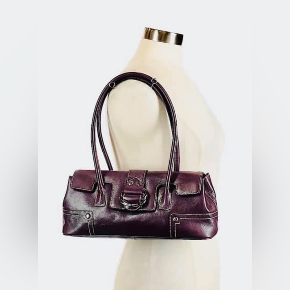 FRANCO SARTO purple / amethyst leather shoulder bag in excellent condition